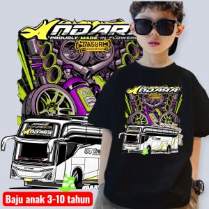 Terbaru JETBUS 5 ANDARA Baju anak laki laki SD TK karakter  Bus Basuri  telolet viral Nabila free stiker