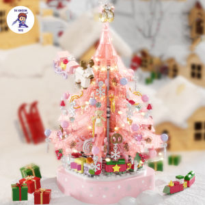 Đồ Chơi Lắp Ráp Noel Mô Hình Cây Thông Pha Lê Hồng Giáng Sinh Có Nhạc Và Đèn Phát Sáng Merry Christmas 605024