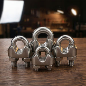 4Pcs Heavy Duty 304 Stainless Steel Cable Clamps M3-M8 Wire Rope Clips U Bolt Saddle Fastener for Steel Wire Hanging Shade Sail