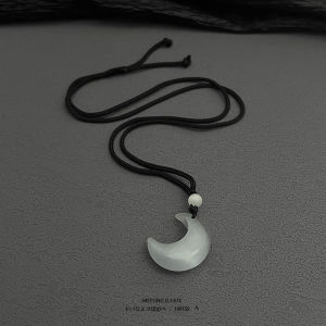 PDSTYLE Black Moonlight Silver Sparkling High-End Woven Necklace for Men and Women Couple Gift Trendy Clavicle Fashion Jewelry