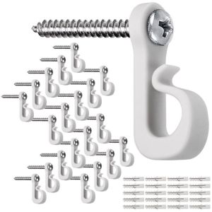 Screw-in Hooks for Outdoor String Lights ClipsHeavy Duty Cable Clip Hooks for Light Wire Christmas Light Hooks Clips