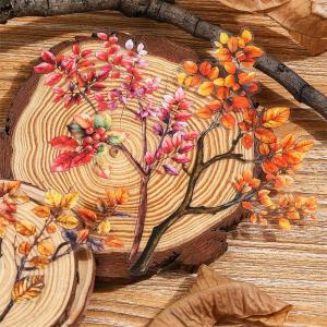 สติ๊กเกอร์ตกแต่งรูปไม้ PET สำหรับกรอบรูป แก้วน้ำ บันทึก ตกแต่ง วัสดุสำหรับติดต่อกัน วัสดุตกแต่ง วัสดุตกแต่ง