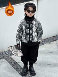 Thickened Chinese Style Childrens Hanfu Tang Costume New Years Outfit Boys Formal Wear Winter Season Boys Traditional Clothing