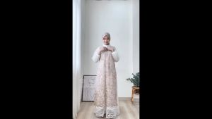 Baju Gamis Korean Style Flower Maxy Bahan Maxy Brukat Malika Mix Tile Jumbo M L XL XXL 3XL Model Dress Lebaran Kekinian Terbaru Outfit Muslimah Terviral
