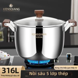 RONGCHUAN | Large Capacity Thickened 316L Stainless Steel Stockpot for Induction Cooker