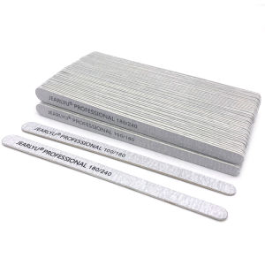 Bộ 100/200 Dũa Móng Tay Bằng Gỗ Với Giấy Nhám Màu Xám 100/180/240 Grits Dụng Cụ Đánh Bóng Làm Móng Tay Chân Chuyên Nghiệp