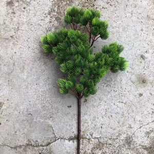 Pure White Plastic Pine Needles Artificial Cedar Branch Leaves Wedding Decoration Landscape Bonsai Decor Chinese Style Home Garden