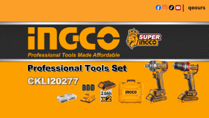 INGCO 20V 2-IN-1 CORDLESS IMPACT WRENCH & IMPACT DRILL COMBO KIT | BRUSHLESS MOTOR | CKLI20275