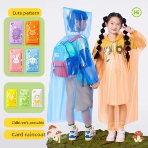 MONLEYTA | Disposable Thickened Raincoat And Trousers Set With School Bag For Children Going To School Special Use For Amusement Park