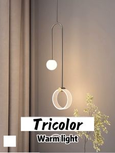 RNG-Lighting Tricolor Bedside Chandelier Nordic Design Indoor Art Pendant Light Bedroom Hanging Lamp
