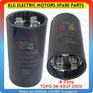 Topo starting capacitor 36-43uf 250v water pump