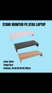 Stand Monitor Kayu Mahoni Dudukan Komputer Lebar 20cm
