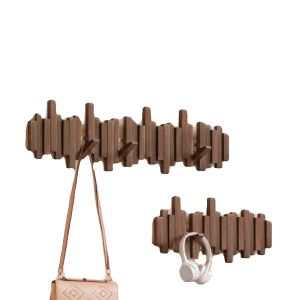 Piano Keys Clothes Rack Punch-Free Solid Wood Wall Wall Mounted Hoy Bedroom Entrance Door Storage Coat Rack after Entering the Door