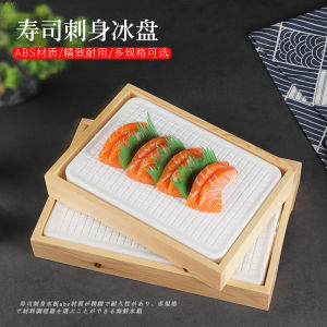 Bát Đựng Sushi Hình Chữ Nhật Kiểu Nhật Bằng Gỗ Cao Cấp Bát Đựng Hải Sản Bằng Băng Bát Đựng Thực Phẩm Bằng Nhựa Mờ Cho Người Lớn
