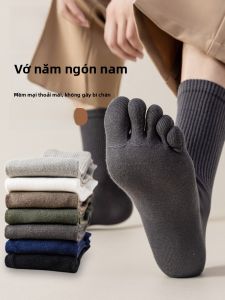 MiiOW | Tất cotton nam mùa xuân thu 5 ngón chống mùi kháng khuẩn tất cao đến giữa bắp chân phong cách đơn giản MiiOW 2025 mẫu mới