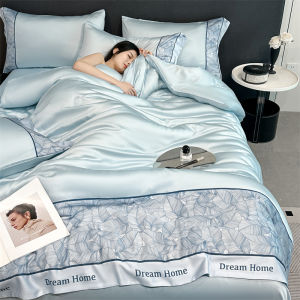 New 2025 Washed Silk Smooth Summer Coolness Air Conditioner Silk Thin Washable Four-Piece Set Ice Silk Quilt Lightweight Summer