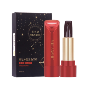 Moisturizing Three-Color Lipstick Non-Stick Cup Long-Lasting Color Black Diamond Plump Lip Gloss Easy to Apply Enhance Color