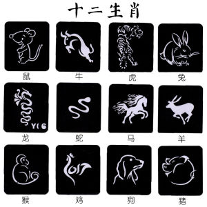 Creative Tattoo Sticker Template Hollow Painting Pattern Tearable Personalized Coloring Decal Paper Art Business Supplies