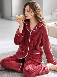 JIALEFEN | Warm Coralline Flannel Ladies Pajamas