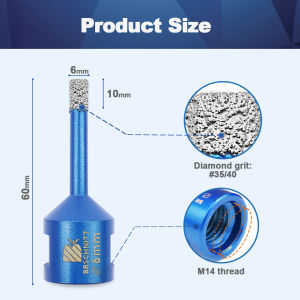 BRSCHNITT 1pc/2pcs 6/8/10mm Diamond Drill Bit Porcelain Cutter Tiles Crowns Drilling Core Bit Hole Saw For Granite Marble Stone