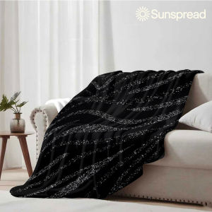 Beast Kingdom | Glitter Zebra Tile Soft Warm Flannel Blanket Lightweight Cozy Christmas Halloween Home Decor Room