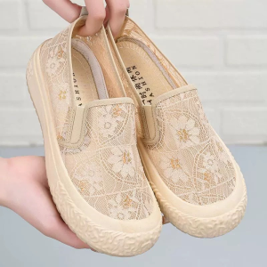 พร้อมส่ง รองเท้าผ้า พลัสไซซ์ กันลื่น สำหรับผู้หญิง รองเท้าผ้าใบเพื่อสุขภาพ แบบสลิปออน ลำลองเท้า