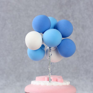 Blue Birthday Cake Decoration Boys Push Pop Sticker Adult Gift Cup Plugin Dessert Table Decor Festive Celebration Supplies