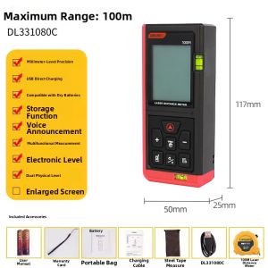 deli | High Precision Handheld Distance Meter for Home Measurement