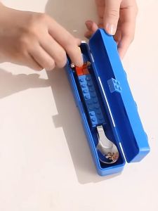 304 Stainless Kids Funny Fork Spoon Set LEGO Lunch Box Children Cartoon Tableware Portable Storage Jigsaw Puzzle Toys Silicone Building Blocks Lego Spoon Fork Set for Kids Building Blocks Flatware Portable Kitchen Utensils Party Supplies