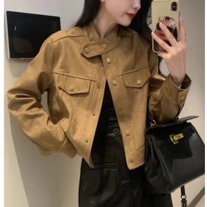 เสื้อแจ็คเก็ตผ้าคลุมไหล่สไตล์สั้นแบบลำลองสำหรับผู้หญิง ฤดูใบไม้ผลิและฤดูใบไม้ร่วง 2024 แขนยาว สไตล์ลำลอง คุณภาพระดับไฮเอนด์