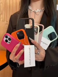 เคสโทรศัพท์ หนังพิมพ์ลายสีทึบ สำหรับ iPhone 13 15 14 11 16/12promax 12 XR X XS xsmax ดีไซน์น่ารักขั้นสูง กันกระแทก เหมาะสำหรับ 15promax ใหม่