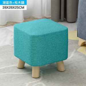 Home Use Small Stool Low Stool Living Room Creative round Stool Sofa Stool Cloth Art Foot Stool Creative Solid Wood Shoe Changing Stool