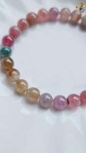 Premium Grade Colorful Watermelon Tourmaline Bracelet (Colorful / Pastel Colorful)