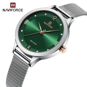 Jam Tangan Wanita Naviforce NF5023L Tali Rantai Pasir Analog Original