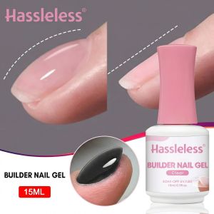 Hassleless Nail Builder Gel (15ml) — Reinforcing Nail Gel: High-Strength UV Gel Polish for Sculpting Perfect Nail Shapes