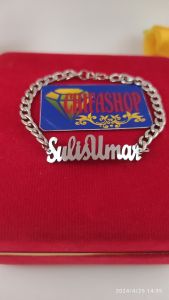 gelang nama sendiri titanium lapis emas anti karat