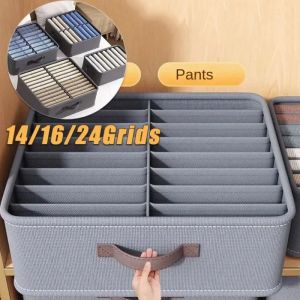 Wardrobe Clothes Storage Organizer Sweater T-Shirt Storage Box Thickened Pants Storage Box With PP Board Cabinet Foldable Drawer