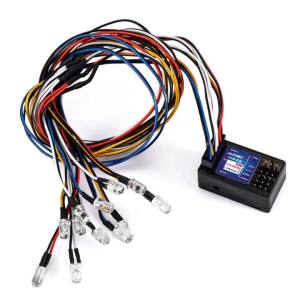 Bộ Điều Khiển Ánh Sáng Mô Phỏng DUMBORC PPM Cho Xe RC Drift 12 Đèn LED Tương Thích Với Bộ Thu P6F P10F P10FG Mô Phỏng Đèn Xe Hơi
