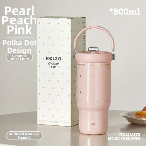 RELEA | Insulated Cup with Straw Ceramic Liner Cooling