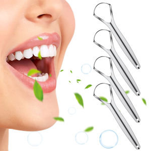 4 ชิ้นเครื่องขูดลิ้นสแตนเลสทําความสะอาดลิ้นหัวกว้างเครื่องมือทําความสะอาดลิ้นลดกลิ่นปากเครื่องขูดลิ้นสําหรับครอบครัว