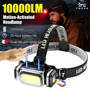 10000LM Ultra Bright LED Headlamp Motion Sensor Headlight 18650 EDC Head Led Light USB Rechargeable Lamp Outdoor Camping Running