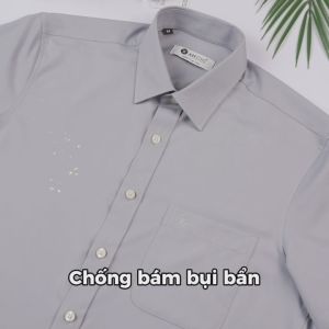 Áo sơ mi 3C ngắn tay nam trung niên công nghệ Easy Clean chống bụi dễ dàng làm sạch - ACSMC3C