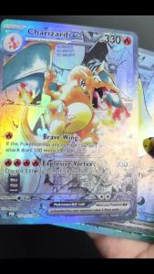 Funism | Homemade Comic Style English Charizard Gengar Reshiram Zekrom Lucario Gardevoir Venusaur Card Collection Card Toy