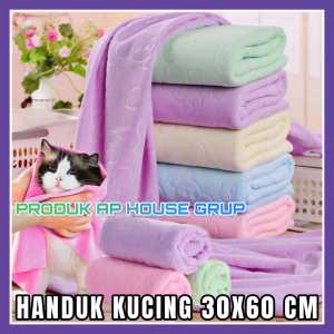 HANDUK MANDI GROOMING KUCING MOTIF EMBOS 30 X 60