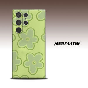 lime green groovy flower For Samsung Galaxy S26 S25 S24 A56 A36 Dual Layer Luxury Fashion Full Lens Protective Case