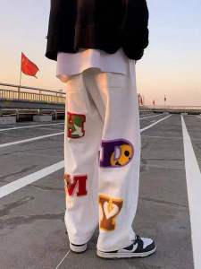 Quần Thể Thao Nam Ống Rộng Rộng Rãi Cổ Điển Quần Thể Thao Ống Rộng Thoải Mái Cho Nữ Mùa Thu 2022 Quần Ống Đứng Cạp Cao