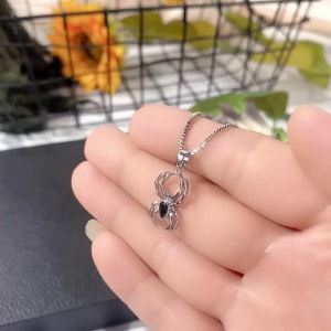 Huitan Y2K Phong Cách Nhện Động Vật Vòng Đeo Cổ Cho Nữ Màu Bạc Hình Học Acrylic Nữ Thời Trang Phụ Kiện Trang Sức