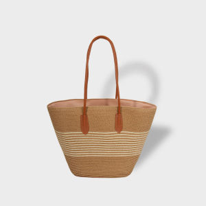 BILLI ZILLY | Handwoven Large Capacity Straw Basket Handbag Casual Summer Sunshade Womens Handbag Commuter Shoulder Bag Vacation Hat