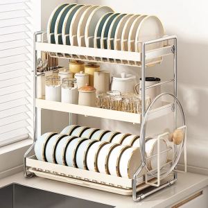 OKK ชั้นวางจาน ที่คว่ำจานสแตนเลส ชั้นวางถ้วยจาน ชั้นคว่ำจาน ที่วางจาน พร้องถาดรองน้ำ