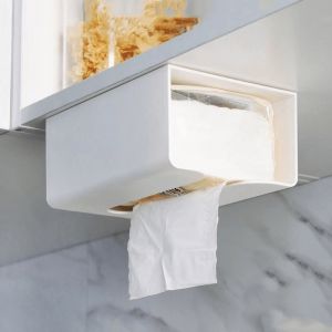 Creative Tissue Box Holder Wall-Mounted Tissue Holder Tissue Rack Without Punching Tissue Storage Box